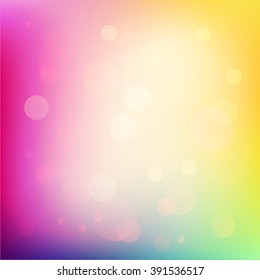 Vector illustration of soft colored abstract background. Summer bokeh light.