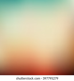 Vector illustration of soft colored blurred gradient abstract background. Summer light background.