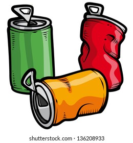 Vector illustration of soft drink cans