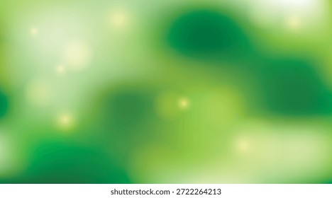 Ilustração vetorial de fundo de gradiente de natureza verde suave com transições de cores suaves e manchas de luz de bokeh para um design ecológico natural