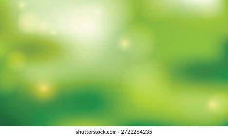 Ilustração vetorial de fundo de gradiente de natureza verde suave com transições de cores suaves e manchas de luz de bokeh para um design ecológico natural