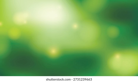 Vector illustration of soft green nature gradient background with smooth color transitions and bokeh light spots for natural eco-friendly design