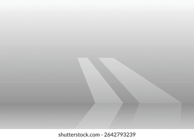 Vector illustration of soft light casting across a flat wall surface, creating long shadows with a minimal and modern composition.

