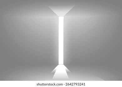 Vector illustration of soft light casting across a flat wall surface, creating long shadows with a minimal and modern composition.

