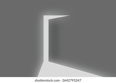 Vector illustration of soft light casting across a flat wall surface, creating long shadows with a minimal and modern composition.

