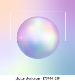 Vector illustration of the soft pastel chromatic sphere on the gradient background