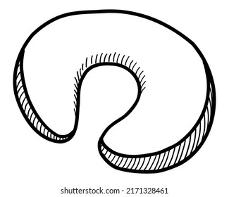 ILUSTRACIÓN VECTORIAL DE UNA PIEZA BLANCA AISLADA EN UN FONDO BLANCO. DIBUJO A MANO