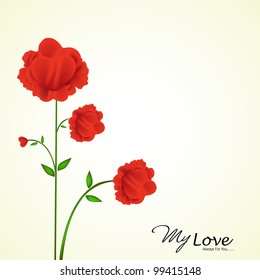 Vector illustration of soft red rose made with heart shapes isolated on white background can be used as greeting, gift cards, events and occasions . EPS 10.