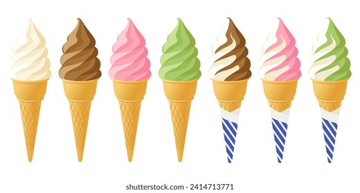 Vector illustration of soft serve ice cream