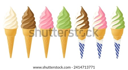 Vector illustration of soft serve ice cream