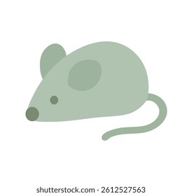 Vector illustration of a soft toy mouse for cats in green color with simple flat style.
