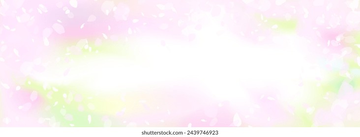 Vector illustration of soft and vague cherry blossoms and fresh greenery