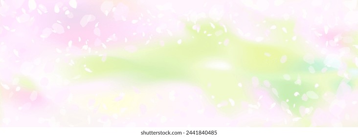 Vector illustration of soft and vague cherry blossoms and fresh greenery