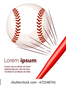 Vector Illustration of Softball or Baseball with Movement Motion Lines Web site page and mobile app design vector element.