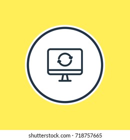 Vector Illustration Of Software Outline. Beautiful Internet; Web Element Also Can Be Used As Update Element.
