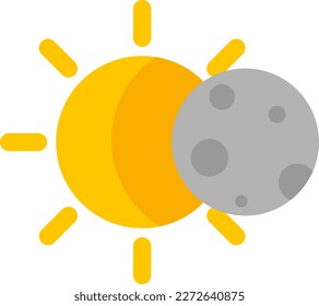 Vector illustration of solar eclipse. Astrological phenomenon.