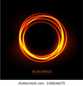 Vector illustration of solar Eclipse. Blackhole. space concept. 