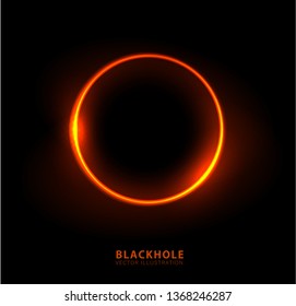 Vector illustration of solar Eclipse. Blackhole. space concept. 