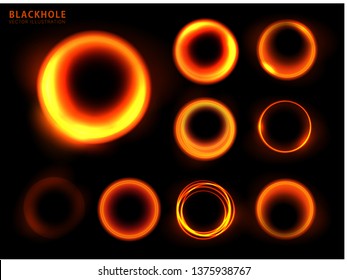 Vector illustration of solar Eclipse. Blackhole. space concept. 