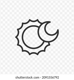 Vector illustration of solar eclipse icon in dark color and transparent background(png).