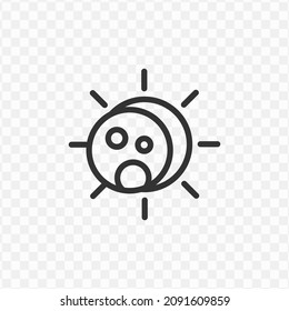 Vector illustration of solar eclipse icon in dark color and transparent background(png).