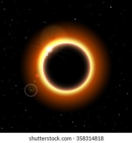 Vector illustration of solar eclipse for your design