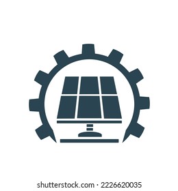 Vector illustration, solar electricity icon. Isolated on a white background.