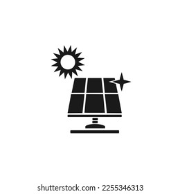 Ilustración vectorial, icono de la electricidad solar. 