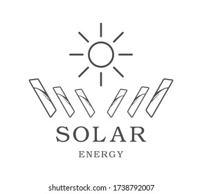 Vector illustration of solar energy logo on a light background.