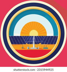 Vector illustration of solar energy. Sollar pannels. Sollar cells