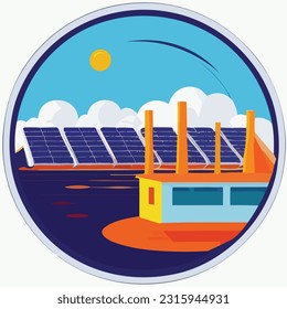 Vector illustration of solar energy. Sollar pannels. Sollar cells