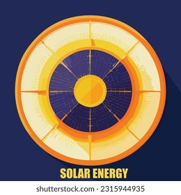 Vector illustration of solar energy. Sollar pannels. Sollar cells