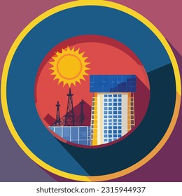 Vector illustration of solar energy. Sollar pannels. Sollar cells