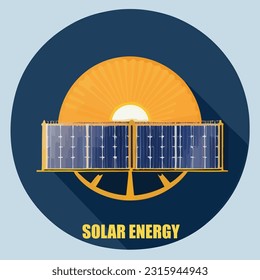 Vector illustration of solar energy. Sollar pannels. Sollar cells