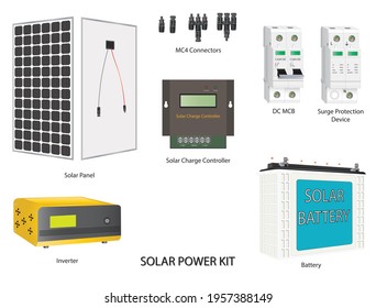 Vector Illustration of Solar Kit