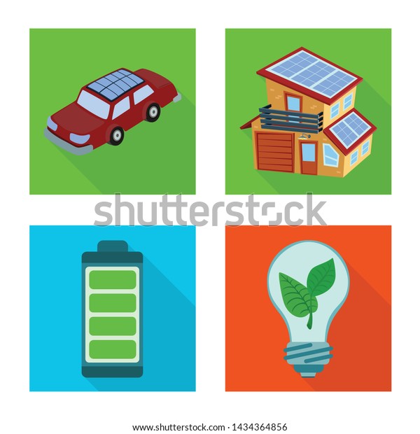 Vector illustration of Solar\
and panel icon. Collection of Solar and green stock vector\
illustration.