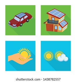 Vector illustration of Solar and panel logo. Collection of Solar and green vector icon for stock.