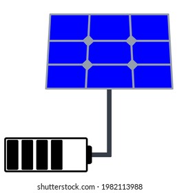 Vektorgrafik von Solarpaneelen mit Akku