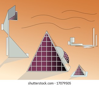 vector illustration of solar power plant