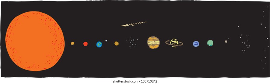 Vector illustration of the solar system