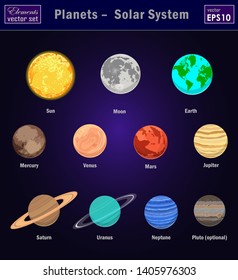 Vector illustration of Solar System with all planets.