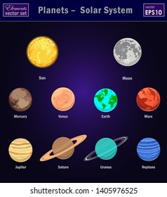 Vector illustration of Solar System with all planets.