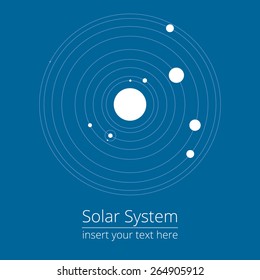 Vector illustration of solar system, design elements, blue background, EPS 8