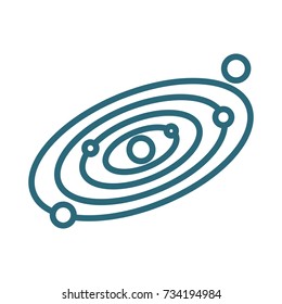 Vector illustration of solar system model icon isolated on white. 