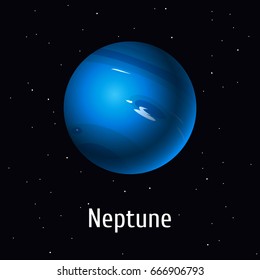 Vector illustration Solar System object: Neptune on space background