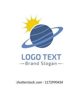 vector illustration of solar system planet, solar system logo, planet logo, solar system icon, planet sun icon logo