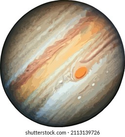 Vector Illustration of the Solar System Planet Jupiter
