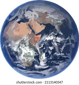 Ilustración vectorial del Planeta Tierra del Sistema Solar