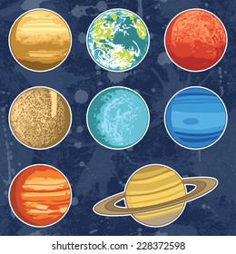 Vector illustration of solar system planets