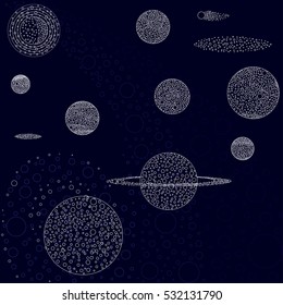 Vector illustration of solar system planets